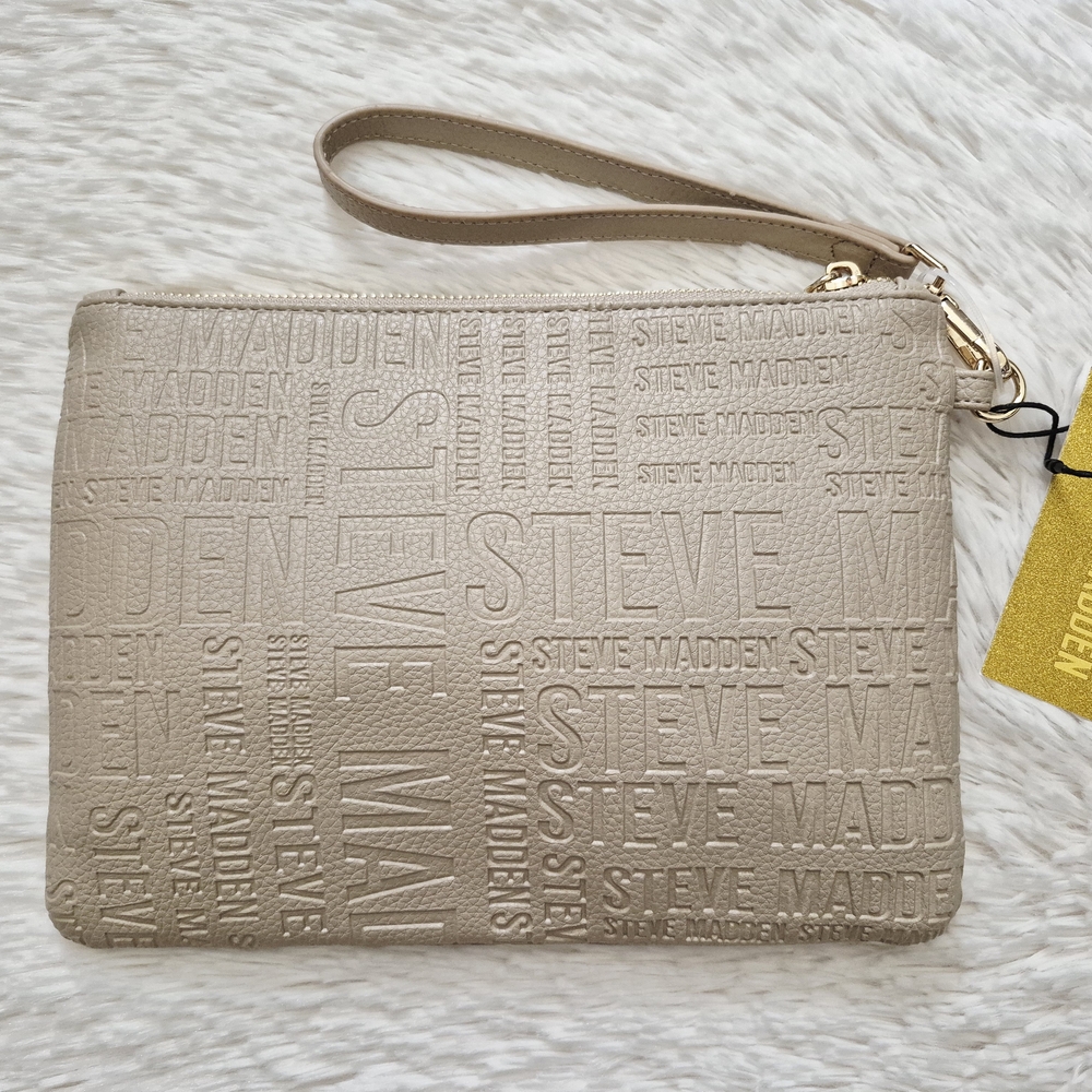 Steve Madden Tan Embossed Wristlet Bag - Picture 3 of 8